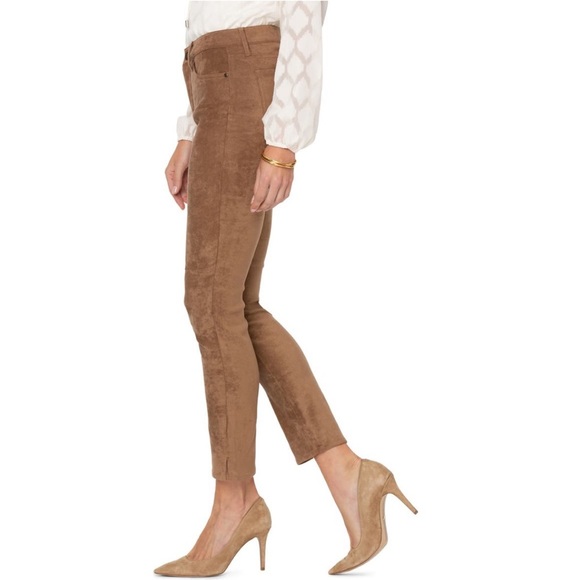 NYDJ Alina Split Hem Faux Suede Ankle Skinny Pants NWT - Picture 3 of 12